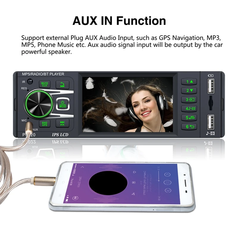 Autoradio Bluetooth Auto Audio MP5 Player 3.8 Inch Car Radio FM USB Steering Wheel Control 1 Din Radio Player 4020
Autoradio Bluetooth Auto Audio MP5 Player 3.8 Inch Car Radio FM USB Steering Wheel Control 1 Din Radio Player 4020