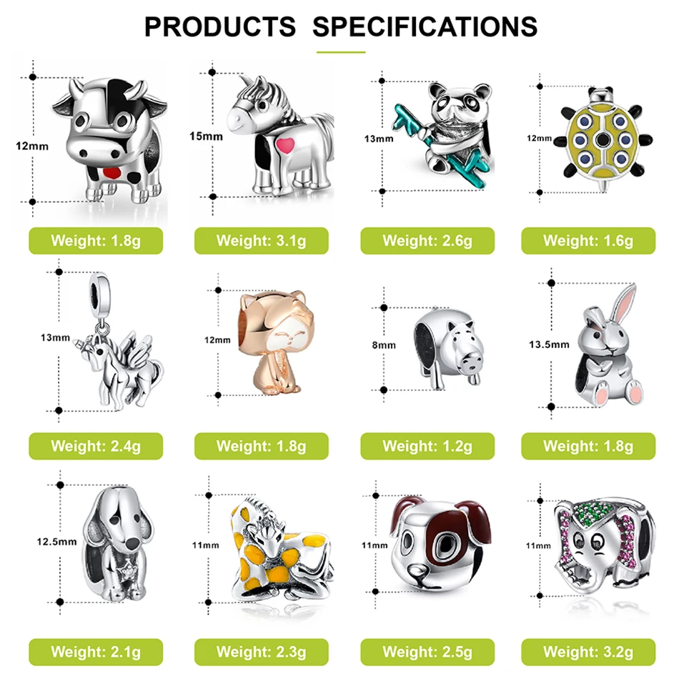 Effie Queen 100% 925 Sterling Silver Charm Bead Love Animal Charms fit DIY Bracelets Family Birthday Gifts for Daughter CB168
Effie Queen 100% 925 Sterling Silver Charm Bead Love Animal Charms fit DIY Bracelets Family Birthday Gifts for Daughter CB168