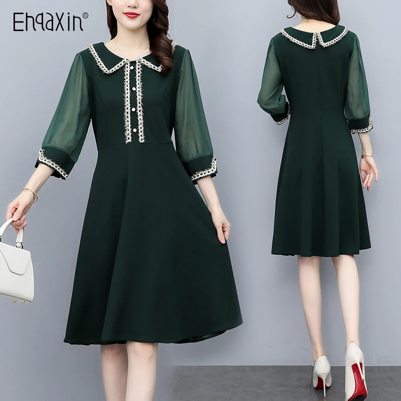 EHQAXIN 2022 Spring New Women's Dress Casual Three-Quarter Sleeve Woven Doll Collar Mid-Length Stitching Dresses L-5XL
EHQAXIN 2022 Spring New Women's Dress Casual Three-Quarter Sleeve Woven Doll Collar Mid-Length Stitching Dresses L-5XL