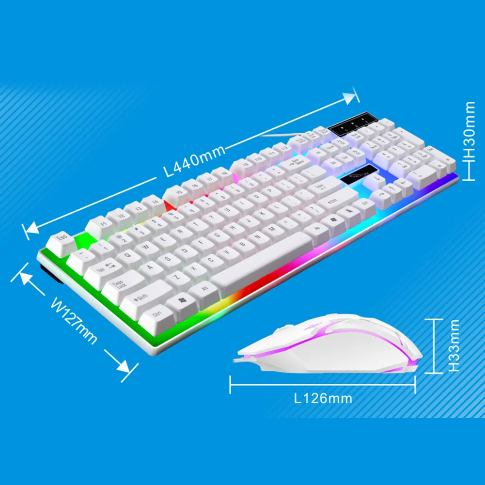 Wired Gaming Keyboard and Mouse Set Colorful LED Backlit USB Gaming Keyboard Mouse for Laptop PC Gamers @M23
Wired Gaming Keyboard and Mouse Set Colorful LED Backlit USB Gaming Keyboard Mouse for Laptop PC Gamers @M23