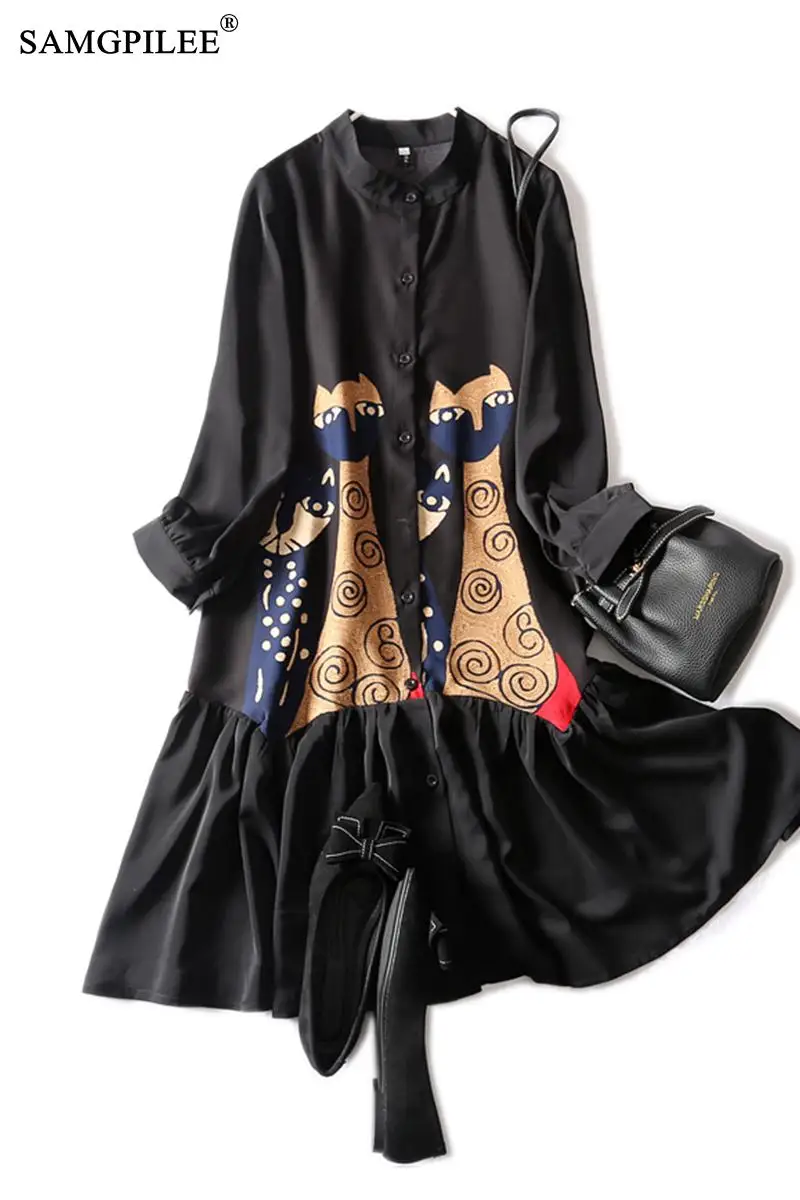Dresses Woman 2021 Spring And Autumn New Stand Collar Animal Pattern Full Sleeve Korean Slim Chiffon Single Breasted Women Dress
Dresses Woman 2021 Spring And Autumn New Stand Collar Animal Pattern Full Sleeve Korean Slim Chiffon Single Breasted Women Dress