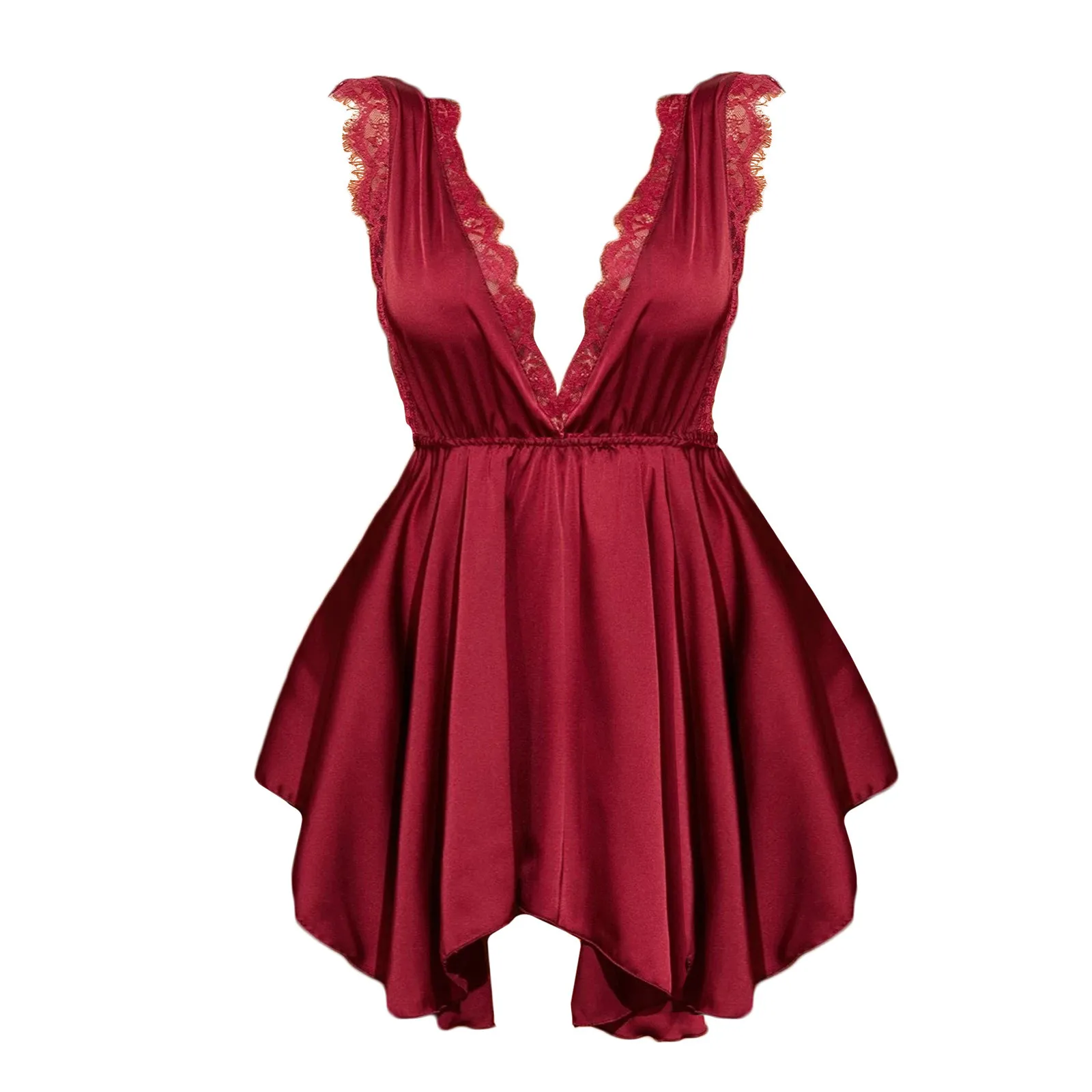 Ladies Sexy Lingerie Sleepwear Lace Deep V Halter Pajama Irregular Babydoll Lingerie Nightwear Dress Pijama Mujer Encaje
Ladies Sexy Lingerie Sleepwear Lace Deep V Halter Pajama Irregular Babydoll Lingerie Nightwear Dress Pijama Mujer Encaje