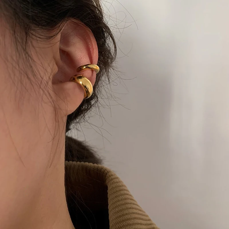 ZJ Hot Sale Stainless Steel Non Tarnished Minimalist French Elegant 3mm 6mm Thick C Ear Clips Street Style Geometrical Earrings
ZJ Hot Sale Stainless Steel Non Tarnished Minimalist French Elegant 3mm 6mm Thick C Ear Clips Street Style Geometrical Earrings