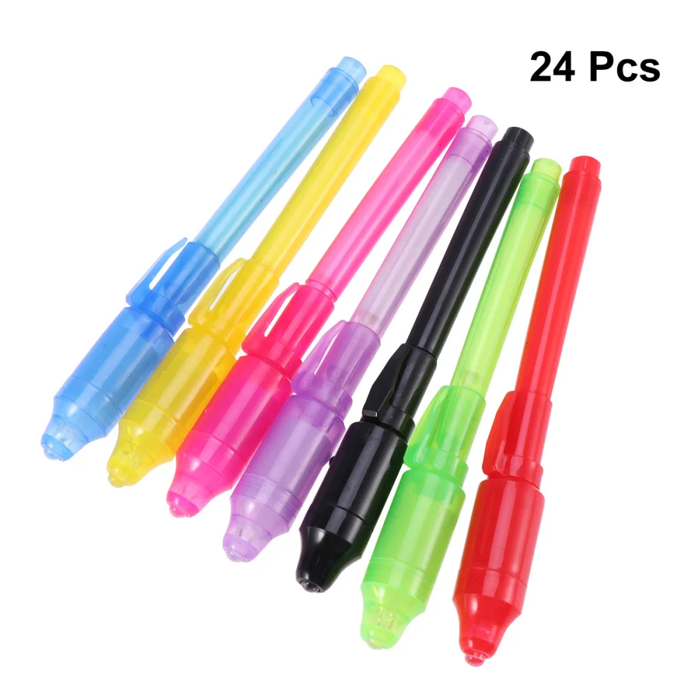 24pcs 6pcs Creative Stationery LED Highlighter Pen 2 In 1 UV Black Light Combo School Office Drawing Invisible Ink Pen (Mixed)
24pcs 6pcs Creative Stationery LED Highlighter Pen 2 In 1 UV Black Light Combo School Office Drawing Invisible Ink Pen (Mixed)