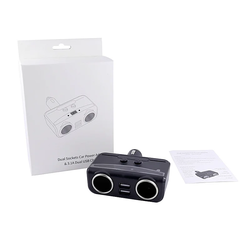 Car USB Cigarette Lighter Socket Splitter 12V-24V Power Adapter Max 5V 3.1A Dual USB Car Charger with Voltmeter LCD Display
Car USB Cigarette Lighter Socket Splitter 12V-24V Power Adapter Max 5V 3.1A Dual USB Car Charger with Voltmeter LCD Display