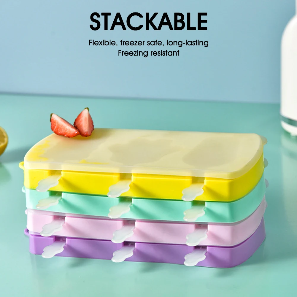 Popsicle Mold 3 In 1 Silicone Ice Cream Mold Easy Release with Lid Popsicle Maker Mold Homemade Ice Cream with 3 Plasic Sticks
Popsicle Mold 3 In 1 Silicone Ice Cream Mold Easy Release with Lid Popsicle Maker Mold Homemade Ice Cream with 3 Plasic Sticks