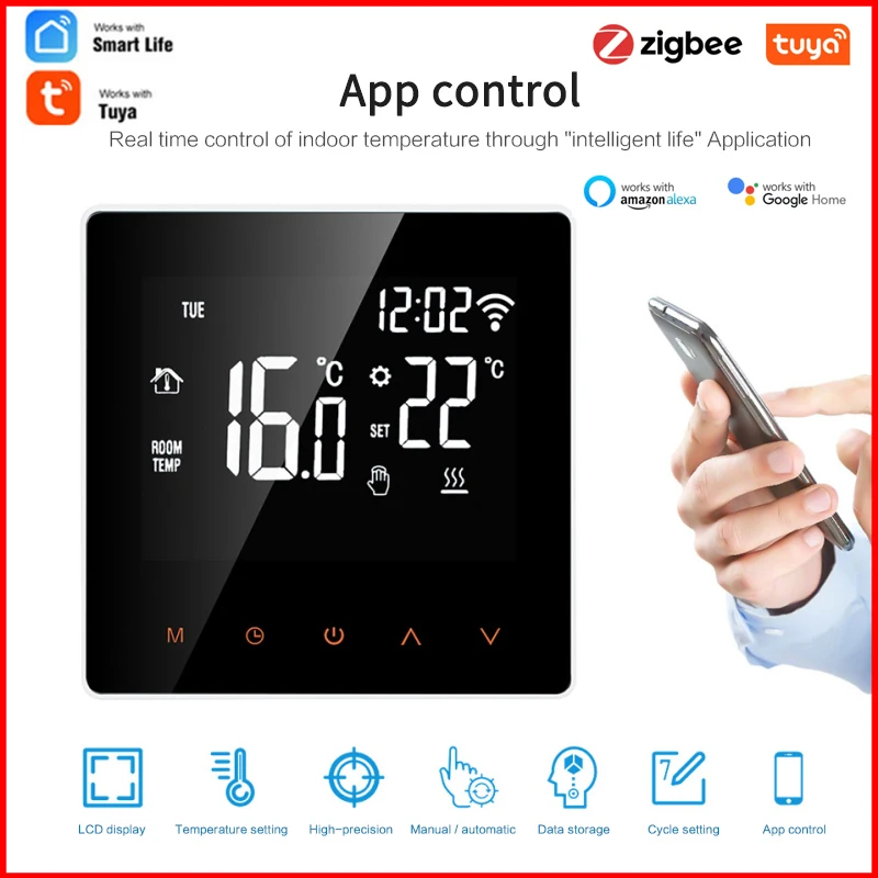 Tuya Zigbee Smart Thermostat Temperature Controller Smart Home Water/Electric Heating With Build In Sensor Support Alexa Google
Tuya Zigbee Smart Thermostat Temperature Controller Smart Home Water/Electric Heating With Build In Sensor Support Alexa Google