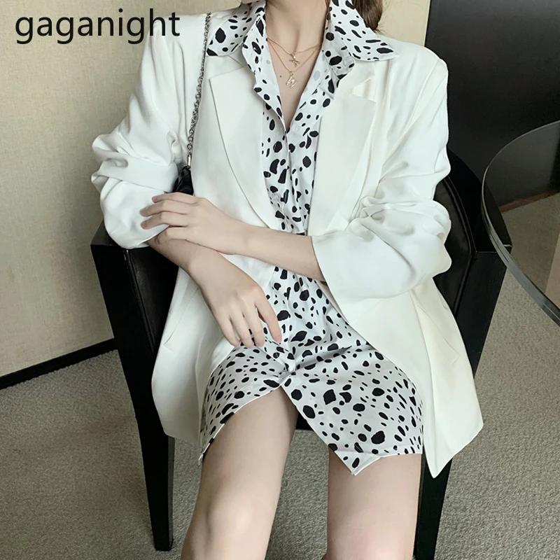Gaganight Elegant Women White Blazer Casual Loose Spring Autumn Office Lady Coat Outwear Fashion Tops Blazers Thin Dropshipping
Gaganight Elegant Women White Blazer Casual Loose Spring Autumn Office Lady Coat Outwear Fashion Tops Blazers Thin Dropshipping