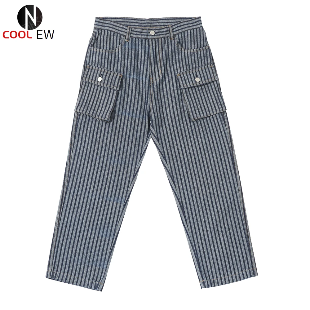 Джинсы мужские с несколькими карманами и вертикальными полосками, свободные прямые брюки в стиле сафари, повседневные джинсы в стиле ретро
Джинсы мужские с несколькими карманами и вертикальными полосками, свободные прямые брюки в стиле сафари, повседневные джинсы в стиле ретро