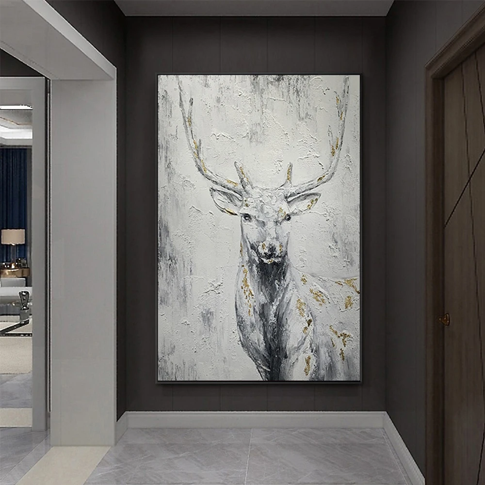 Hand-Painted Oil Painting On Canvas Rich Deer Animal Pattern Decorative Painting Neo-Classical Porch Mural Handmade Art Cuadros
Hand-Painted Oil Painting On Canvas Rich Deer Animal Pattern Decorative Painting Neo-Classical Porch Mural Handmade Art Cuadros