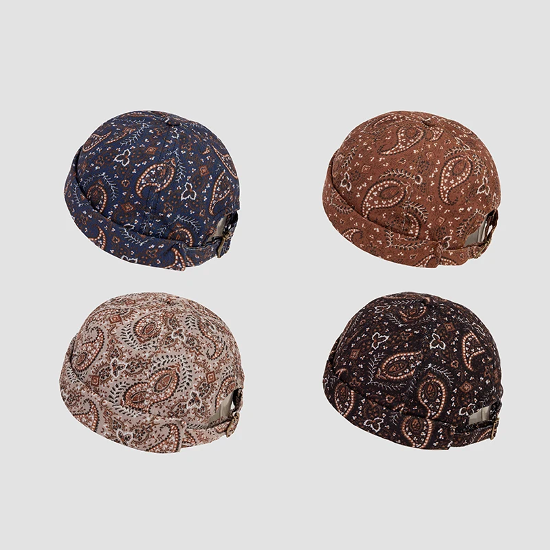 New Fashion Cashew Flowers Embroidery Men Hat Vintage Women Couple Hip-hop Skullcap Beanie Hat Cap Brimless Retro Hats
New Fashion Cashew Flowers Embroidery Men Hat Vintage Women Couple Hip-hop Skullcap Beanie Hat Cap Brimless Retro Hats