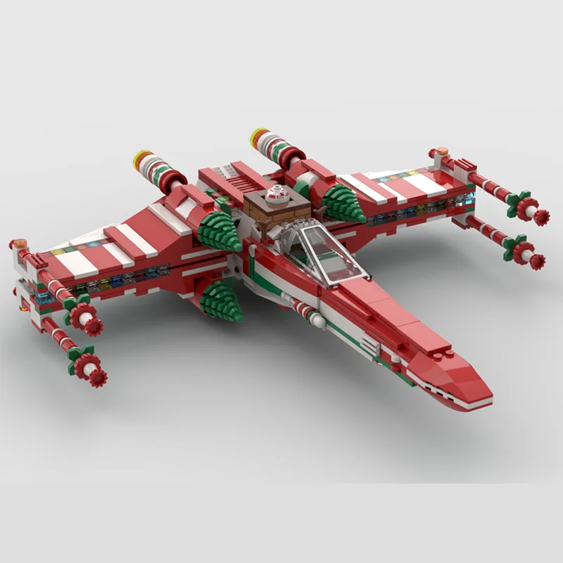 

MOC 53183 XMAS Wing Fighter 819pcs star x wing fighter building blocks 4 figures compatible 75218 Bricks Toy Christmas gifts