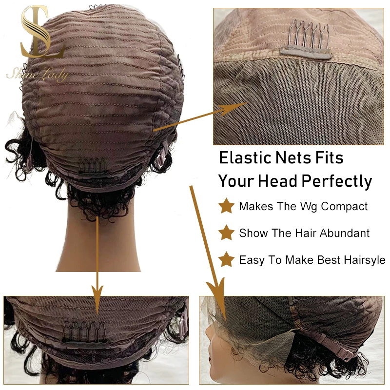 Pixie Cut Curly Bob Lace Front Wigs 150% Density Lace Front Human Hair Wigs 100% Human Hair Wig Remy Pre plucked With Baby Hair
