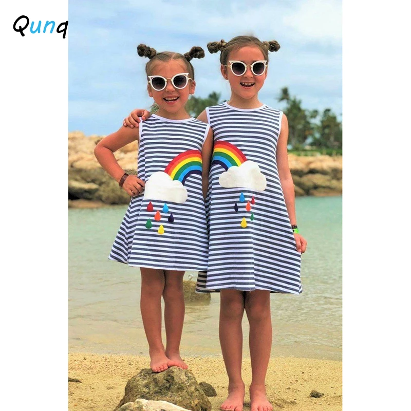 Qunq сестры девушек платье 2021 Новое летнее Радужное платье Детская одежда с полосками для девочек От 2 до 6 лет Одежда для маленьких детей ясел...
Qunq сестры девушек платье 2021 Новое летнее Радужное платье Детская одежда с полосками для девочек От 2 до 6 лет Одежда для маленьких детей ясел...