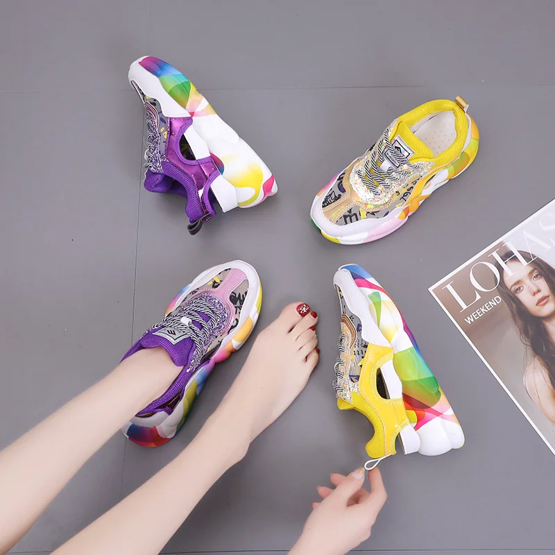 Summer Colorful Yellow Womens Casual Shoes Breathable Hollow Out Fashion Shoes Brand Blring Rainbow Women Sneakers Zapatos Mujer
Summer Colorful Yellow Womens Casual Shoes Breathable Hollow Out Fashion Shoes Brand Blring Rainbow Women Sneakers Zapatos Mujer