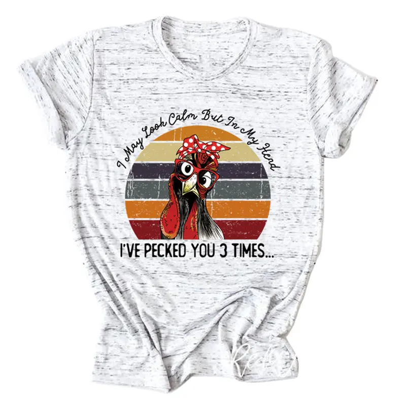 Women I May Look Calm Chicken Top Trendy Short Sleeve Soft Letters Tee Streetwear Ladies Casual Aesthetic Slogan T-Shirt
Women I May Look Calm Chicken Top Trendy Short Sleeve Soft Letters Tee Streetwear Ladies Casual Aesthetic Slogan T-Shirt