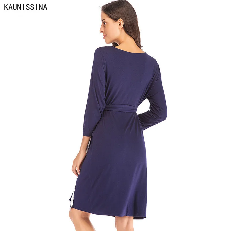 Women Robe Long Sleeve V-Neck Lace-trimmed Nighties Sleepwear Robes with Belt Kimono Bathrobe Dressing Gown Female Homewear
Women Robe Long Sleeve V-Neck Lace-trimmed Nighties Sleepwear Robes with Belt Kimono Bathrobe Dressing Gown Female Homewear