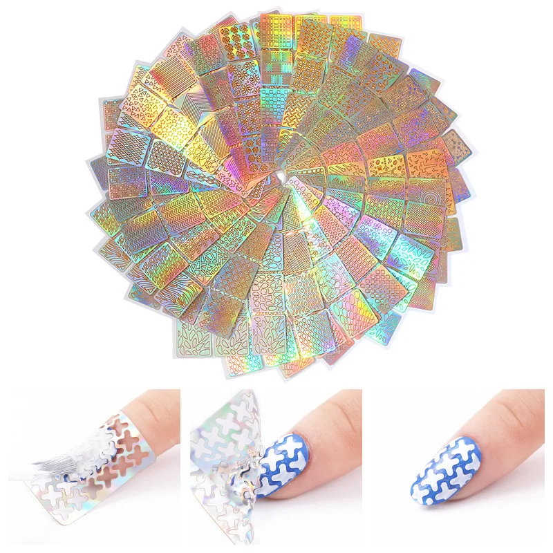 24 Sheets/set DIY Nail Art Hollow Stamping Template 3D Laser Stickers Gel Polish Nail Vinyl Tips Transfer Guide Template Decor
24 Sheets/set DIY Nail Art Hollow Stamping Template 3D Laser Stickers Gel Polish Nail Vinyl Tips Transfer Guide Template Decor
