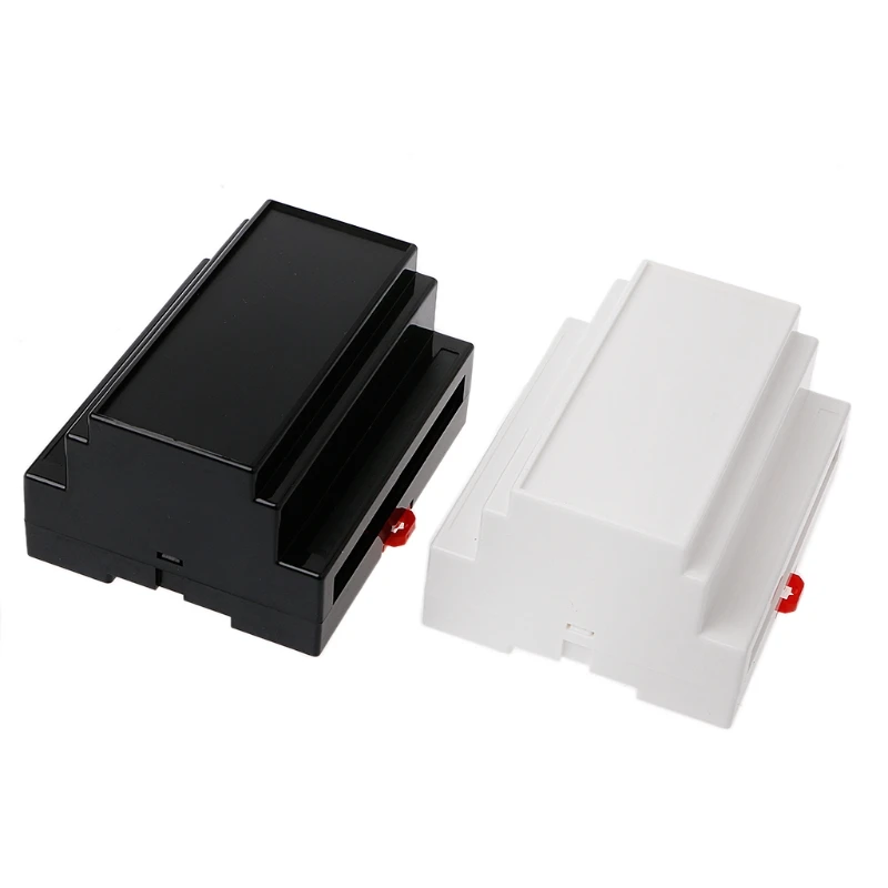 

1 Pc 107*87*59mm Black/White Plastic Din Rail Junction Box Electronic Equipment