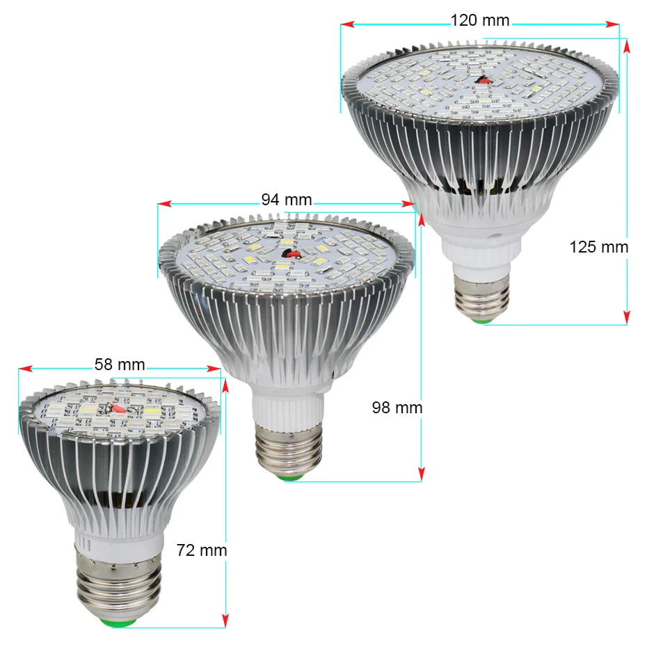 E27 LED Lamp for Plants 30W 50W 80W Plant Light 700lm/1000lm/1500lm UV fitolamp Full Spectrum Seedling Flower | Лампы и освещение
