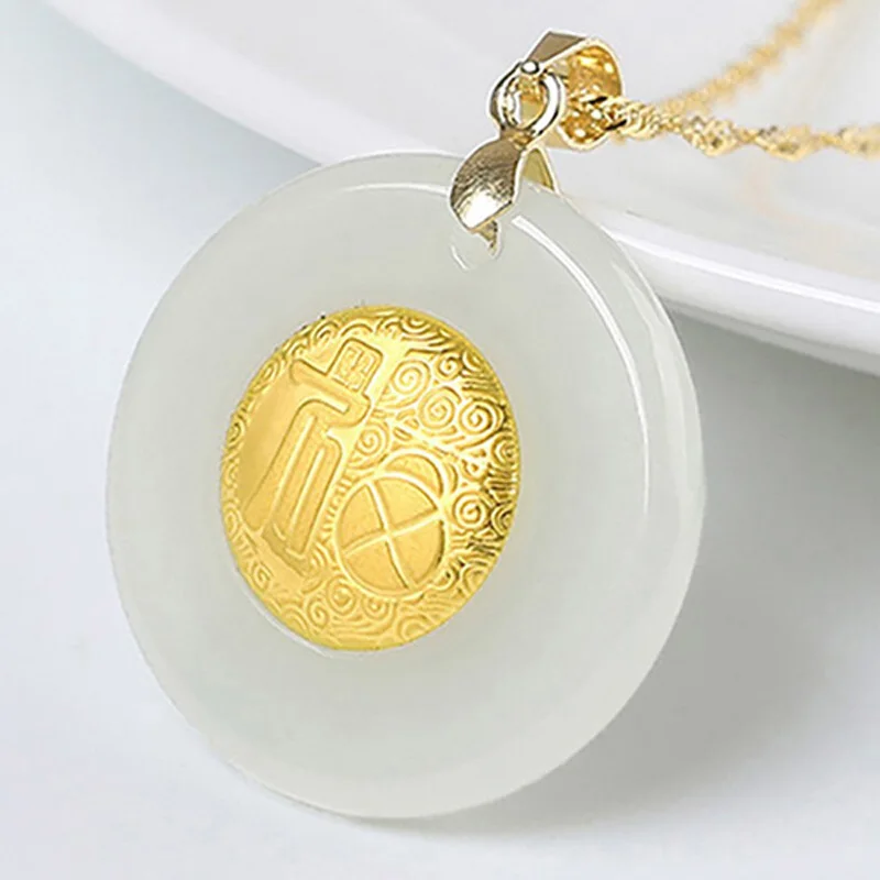 Send certificate Chinese Fu Pingankou Jade Necklace Hetian Jade Safety Button Pendant Lucky Amulet 24k Gold Lovers Jewelry
Send certificate Chinese Fu Pingankou Jade Necklace Hetian Jade Safety Button Pendant Lucky Amulet 24k Gold Lovers Jewelry
