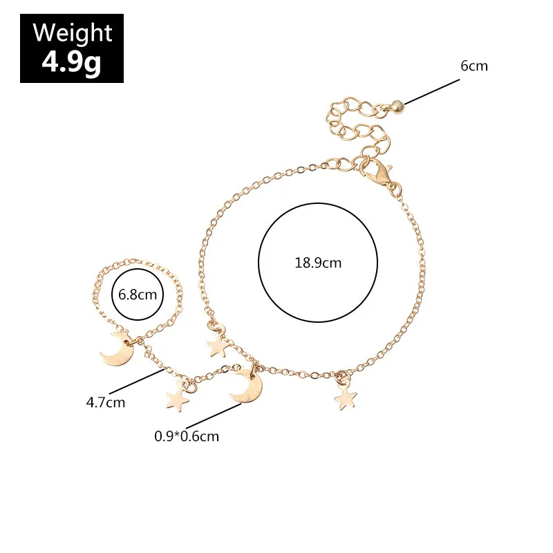 Chain Bracelet With Moon And Star Pendants Connecting Finger Bracelets For Women Bracelets Christmas Gifts
Chain Bracelet With Moon And Star Pendants Connecting Finger Bracelets For Women Bracelets Christmas Gifts