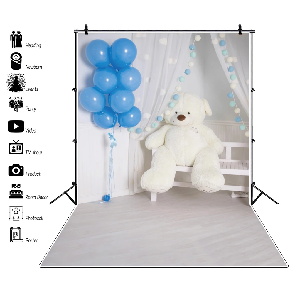 Background Photography Birthday Party Baby Interior Scenes Decor Toy Bear Balloon Curtain Photocall Backdrop For Photo Studio
Background Photography Birthday Party Baby Interior Scenes Decor Toy Bear Balloon Curtain Photocall Backdrop For Photo Studio
