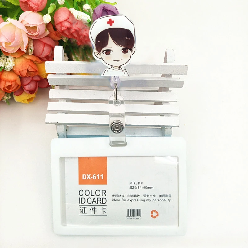 Cute Cartoon Waterproof Easy-pull Retractable Hospital Nurse Student Badge Clips Employee ID Card Holder
Cute Cartoon Waterproof Easy-pull Retractable Hospital Nurse Student Badge Clips Employee ID Card Holder