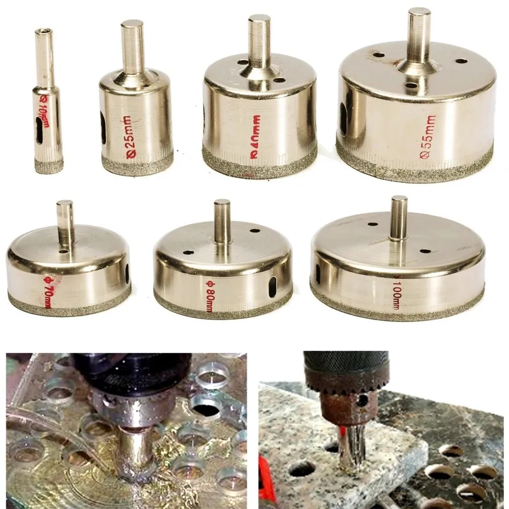 7PCS 10-100mm Large Diamond Hole Saw Tile Ceramic Glass Porcelain Drill Bit Set Glass Hole Opener Power Tool Hole Saw Drill Bits
7PCS 10-100mm Large Diamond Hole Saw Tile Ceramic Glass Porcelain Drill Bit Set Glass Hole Opener Power Tool Hole Saw Drill Bits
