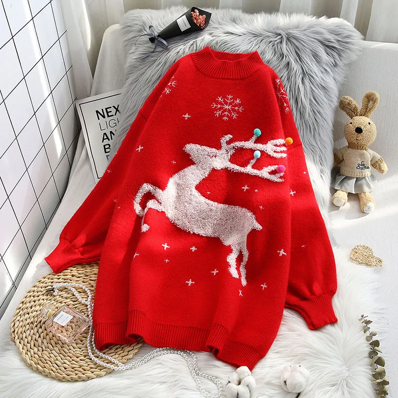 Jumper Rushed Pullover Blusas De Inverno Feminina Christmas Fawn Sweater "women Loose Winter 2020 New High Neck Year Gift Woman
Jumper Rushed Pullover Blusas De Inverno Feminina Christmas Fawn Sweater "women Loose Winter 2020 New High Neck Year Gift Woman