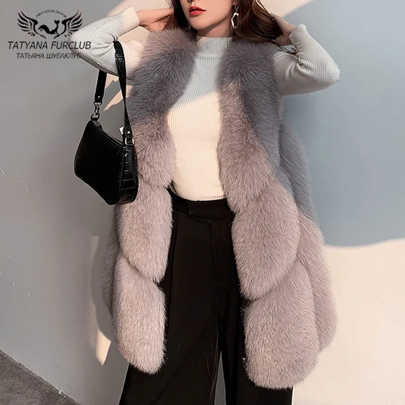 Fashion Long Real Fox Fur Vest Women Winter Outwear High Quality Natural Whole Skin Genuine Sheep Leather Fox Fur Vests Female
Fashion Long Real Fox Fur Vest Women Winter Outwear High Quality Natural Whole Skin Genuine Sheep Leather Fox Fur Vests Female