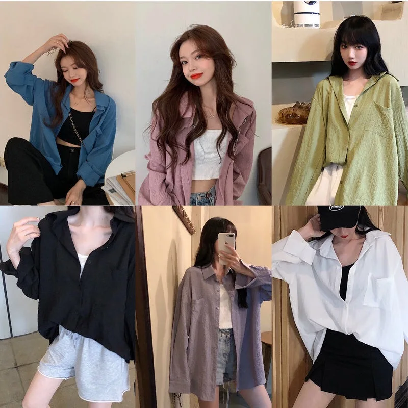 Summer and spring sun protection women's shirt wear loose new style long sleeve design sense chiffon shirt
Summer and spring sun protection women's shirt wear loose new style long sleeve design sense chiffon shirt