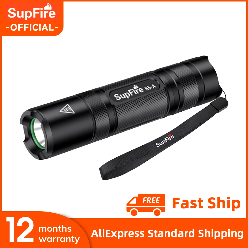 Supfire S5-A Ultra Bright LED flashlight Waterproof Bicycle Light 5 Modes 18650 Battery Night Camping Self Defense MINI Torch
Supfire S5-A Ultra Bright LED flashlight Waterproof Bicycle Light 5 Modes 18650 Battery Night Camping Self Defense MINI Torch