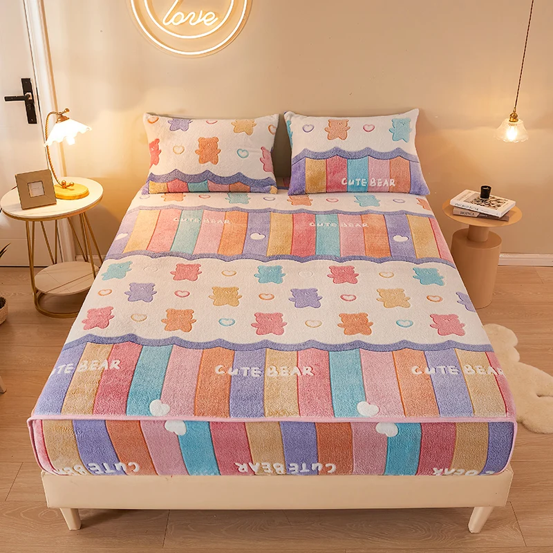 Cute Bear Printed Bed Sheet Fitted Sheet Non-Slip Fitted Sheet All Season Cozy Warmth Bed Pad Cover Protector 1pc Bedding-Set
Cute Bear Printed Bed Sheet Fitted Sheet Non-Slip Fitted Sheet All Season Cozy Warmth Bed Pad Cover Protector 1pc Bedding-Set