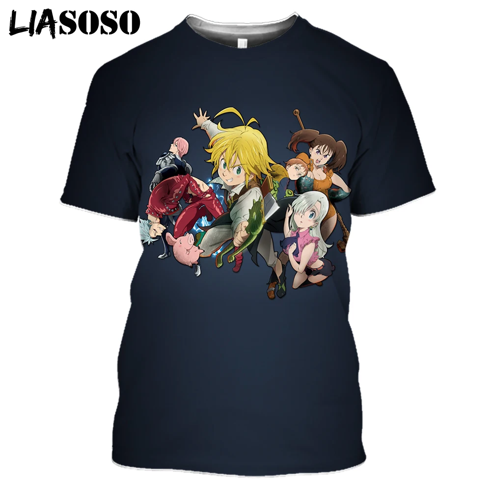 LIASOSO 2021 Anime Nanatsu No Taizai Japanese T-shirt Men Women Summer Short Sleeve Harajuku Cartoon The Seven Deadly Sins 3D 
LIASOSO 2021 Anime Nanatsu No Taizai Japanese T-shirt Men Women Summer Short Sleeve Harajuku Cartoon The Seven Deadly Sins 3D