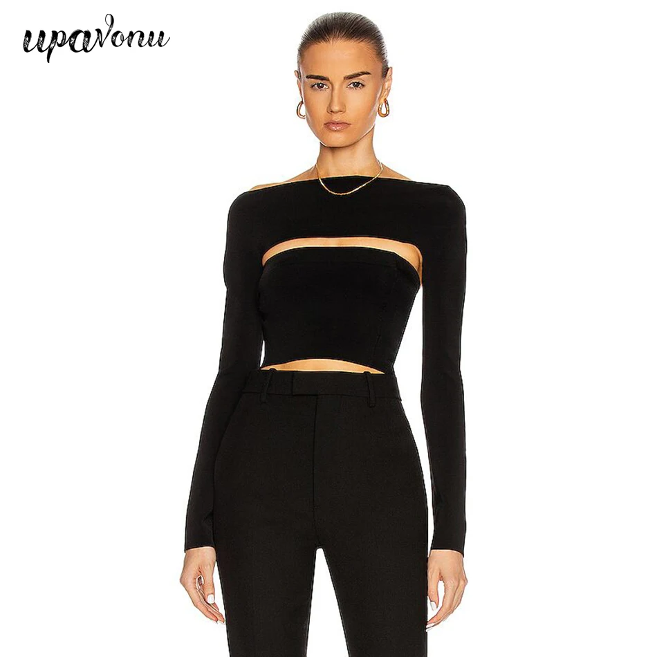 Free Shipping Sexy Hedging Bandage Tops 2021 New Women's Shoulder Long Sleeve Bodycon Hollow Short Top Club Party Top
Free Shipping Sexy Hedging Bandage Tops 2021 New Women's Shoulder Long Sleeve Bodycon Hollow Short Top Club Party Top