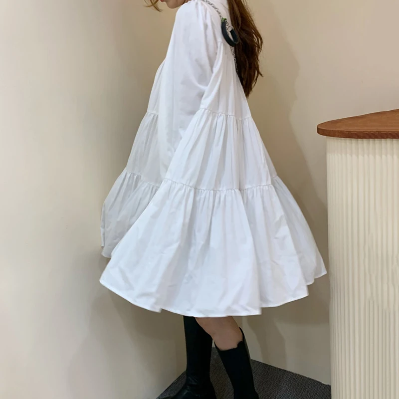 2021 Spring Women's Loose Casual Solid Color V Neck Long Sleeve Minimalist Wide Hem Pleated Straight Dress 16W334
2021 Spring Women's Loose Casual Solid Color V Neck Long Sleeve Minimalist Wide Hem Pleated Straight Dress 16W334