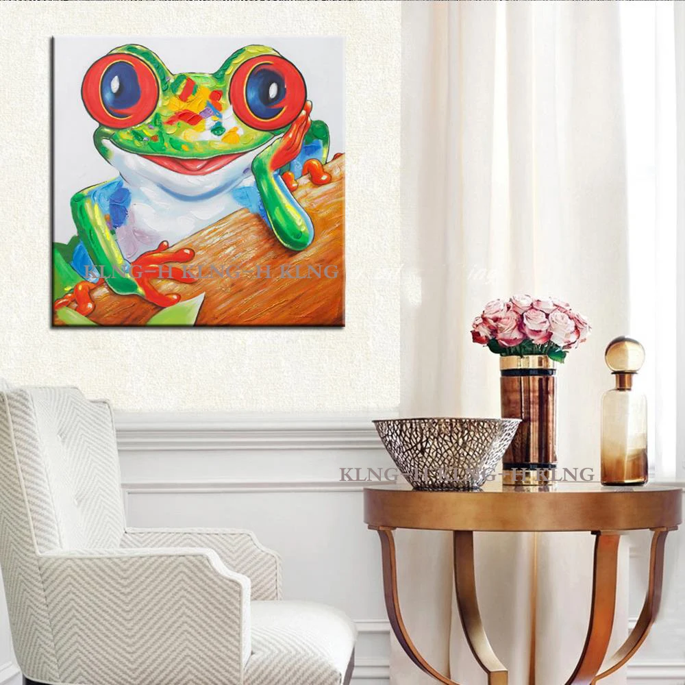 

Envo Gratis arte de lona grande barato 100% pintado a mano pintura al leo de rana moderna decoracin de pared de sala de estar