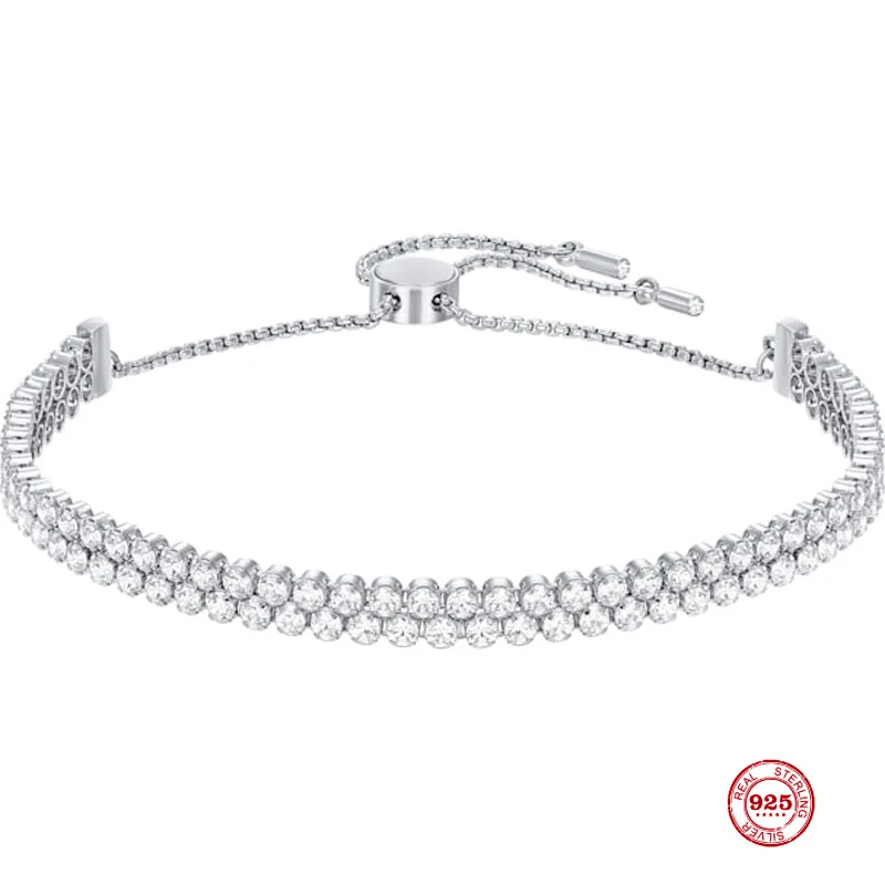 Женский тонкий регулируемый браслет из серебра 2020 пробы, с оригинальной копией 1:1, 925 
Женский тонкий регулируемый браслет из серебра 2020 пробы, с оригинальной копией 1:1, 925