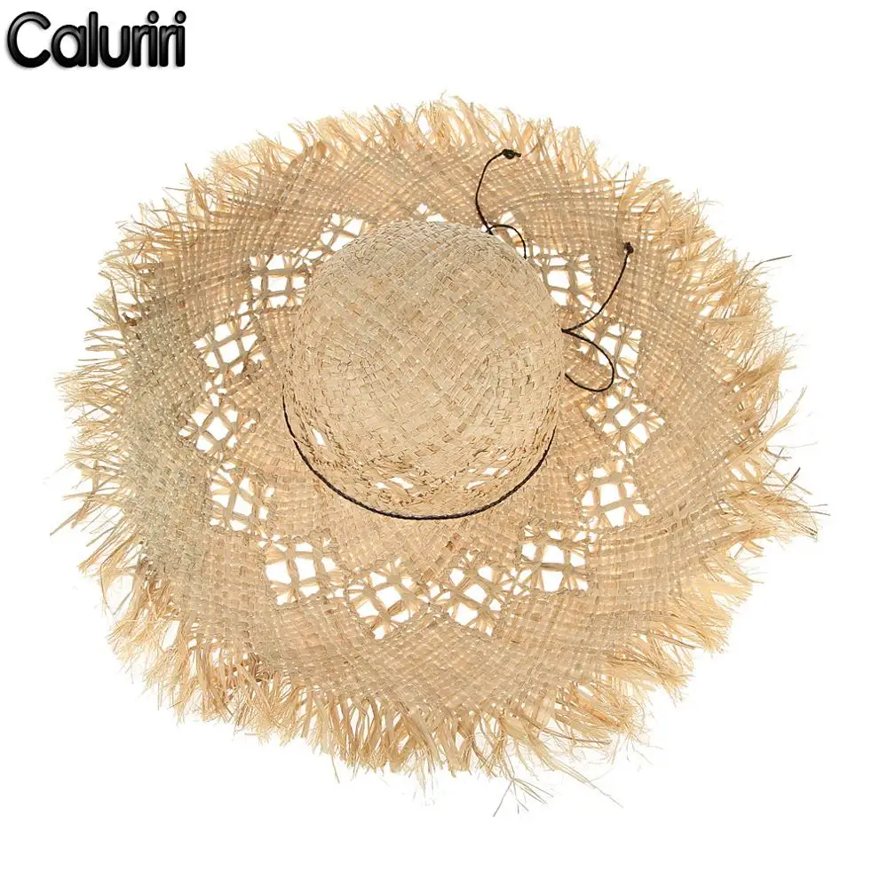 Caluriri Handmade Women Straw Sun Hats Large Wide Brim Gilrs High Quality Natural Raffia Panama Beach Straw Sun Caps For Holiday
Caluriri Handmade Women Straw Sun Hats Large Wide Brim Gilrs High Quality Natural Raffia Panama Beach Straw Sun Caps For Holiday