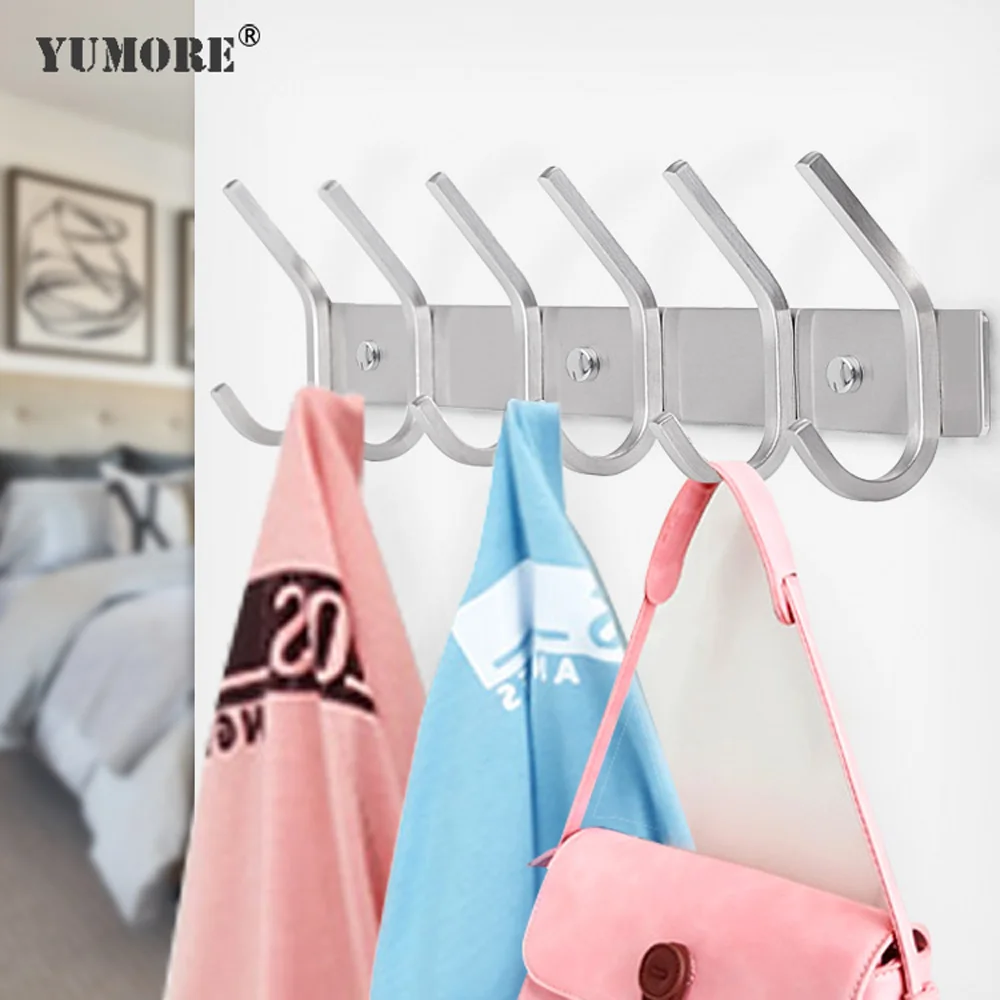 Настенный крючок YUMORE для одежды, 3-8 крючков, вешалка для одежды на дверь кухни, вешалка для полотенец в ванную комнату из нержавеющей стали
Настенный крючок YUMORE для одежды, 3-8 крючков, вешалка для одежды на дверь кухни, вешалка для полотенец в ванную комнату из нержавеющей стали