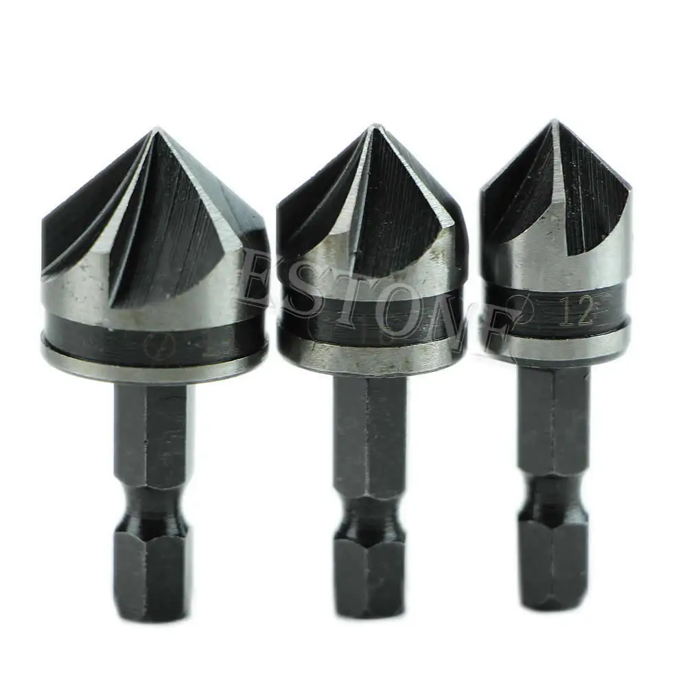 3pcs12mm 16mm 19mm 1/4\" Hex Shank 5 Flutes Chamfer Bit Flutes Chamfer Bit New R9UC
3pcs12mm 16mm 19mm 1/4\" Hex Shank 5 Flutes Chamfer Bit Flutes Chamfer Bit New R9UC