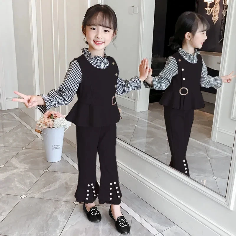 2021 Kids Girls Clothes Sets Vest Long Sleeve Plaid Blouse + Flare Pants Autumn Children's Clothing Teenage for 7 8 10 12 Years
2021 Kids Girls Clothes Sets Vest Long Sleeve Plaid Blouse + Flare Pants Autumn Children's Clothing Teenage for 7 8 10 12 Years