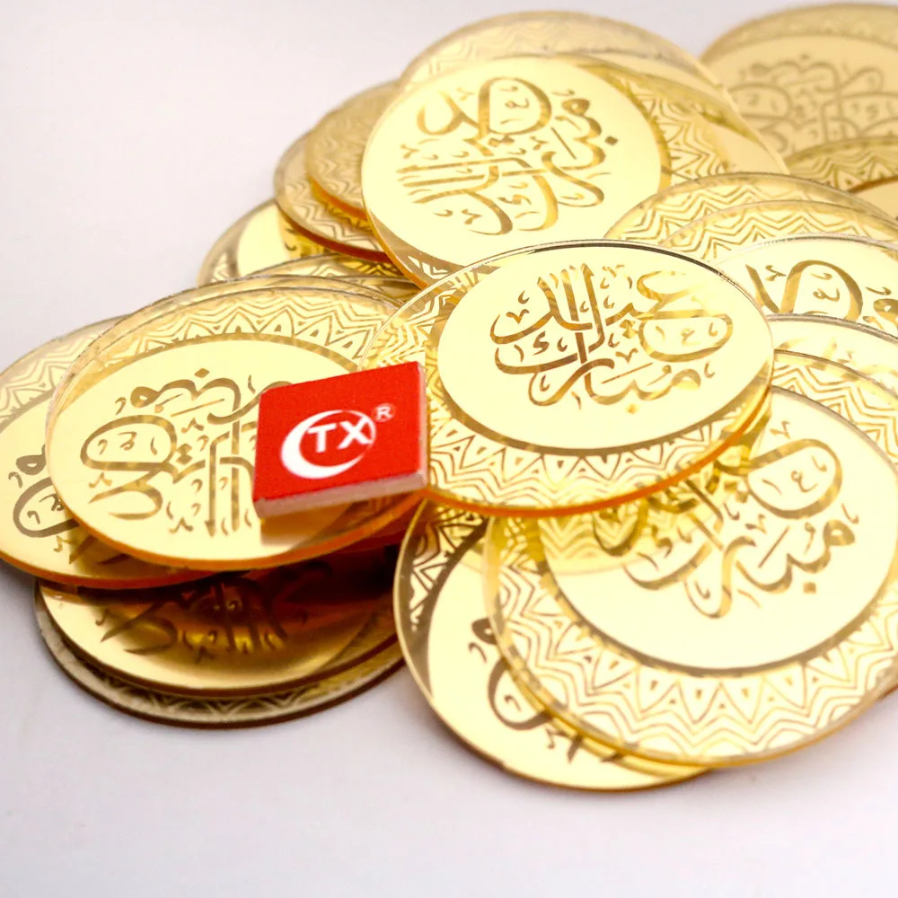 New Acrylic Cupcake Topper Gold Ramadan Arab Eid Happy Baking Biscuit Cake Topper for Hajj Mubarak Cake Decorations 5cm circle
New Acrylic Cupcake Topper Gold Ramadan Arab Eid Happy Baking Biscuit Cake Topper for Hajj Mubarak Cake Decorations 5cm circle