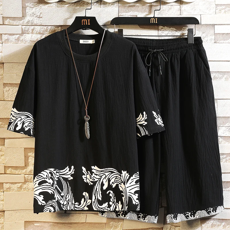 2021 Summer Men's Tracksuit Luxury Cotton Two Piece Set T Shirt Shorts Harajuku Printed Male Sport Suit
2021 Summer Men's Tracksuit Luxury Cotton Two Piece Set T Shirt Shorts Harajuku Printed Male Sport Suit