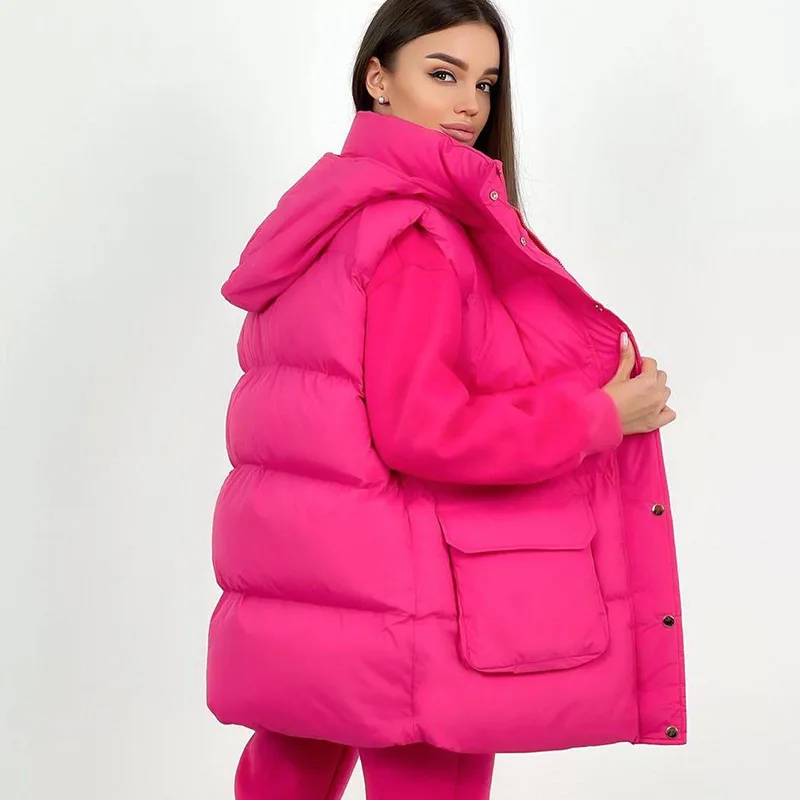 Casual Parkas Vest 2021 Winter Single-breasted Big Pockets Parkas Long Hooded Waistcoat Cotton Jacket Fashion Solid Color Blouse
Casual Parkas Vest 2021 Winter Single-breasted Big Pockets Parkas Long Hooded Waistcoat Cotton Jacket Fashion Solid Color Blouse