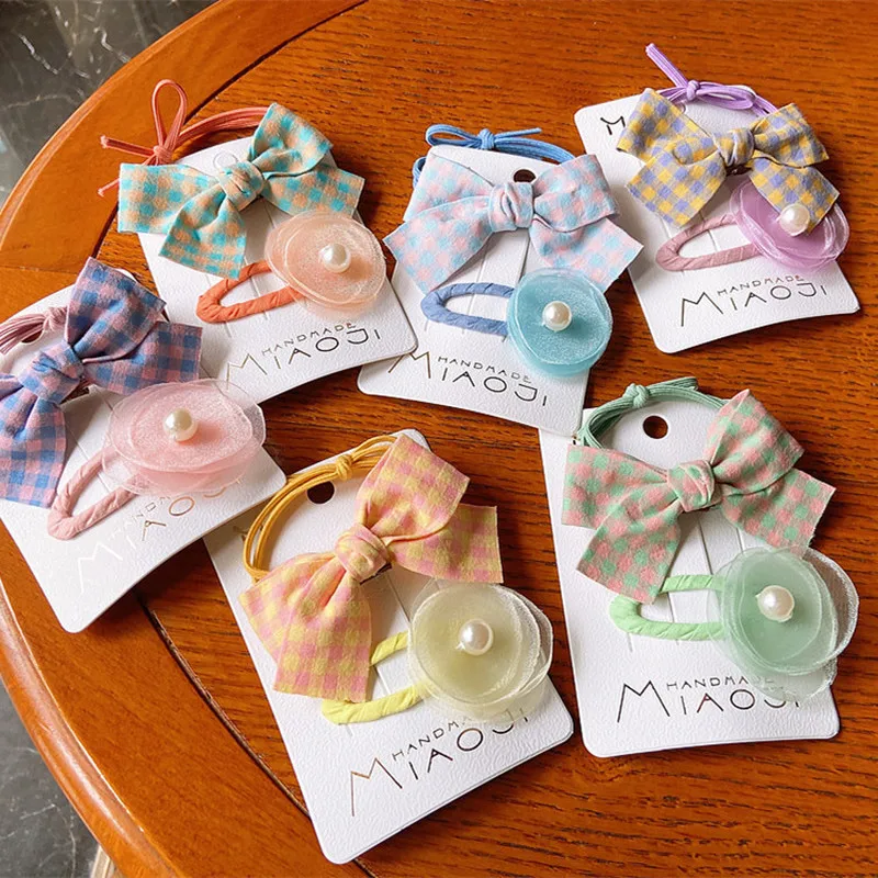 New Fresh College Style Lattice Fabric Bow Rubber Band Hair Rope Sweet Girl Children Fashion Round Yarn BB Clip Hair Accessories
New Fresh College Style Lattice Fabric Bow Rubber Band Hair Rope Sweet Girl Children Fashion Round Yarn BB Clip Hair Accessories