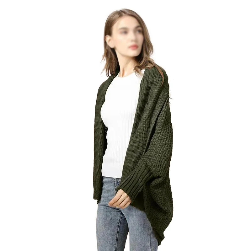 Women Autumn And Winter Fashion New Knit Cardigan Solid Color Bat Sleeve Sweater Coat Hot 
Women Autumn And Winter Fashion New Knit Cardigan Solid Color Bat Sleeve Sweater Coat Hot