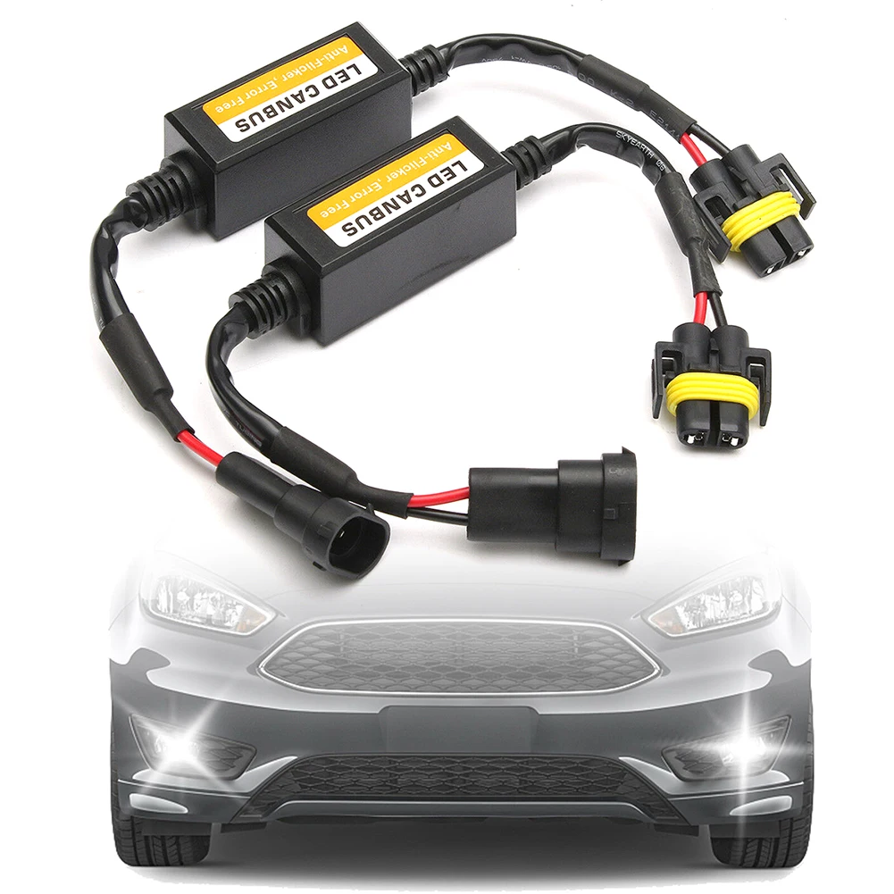 New 2pcs H11 Led Headlight Canbus Anti Flicker Error Free Resistor Canceller Decoder Cables Adapters Circuits Tool
New 2pcs H11 Led Headlight Canbus Anti Flicker Error Free Resistor Canceller Decoder Cables Adapters Circuits Tool
