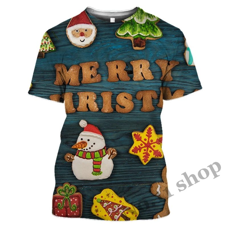 

Семейная футболка с надписью "Merry Christmas", милая Рождественская елка, Санта-Клаус, олень, мама, папа, мальчик, девочка, малыш, мультяшный Аниме Т...